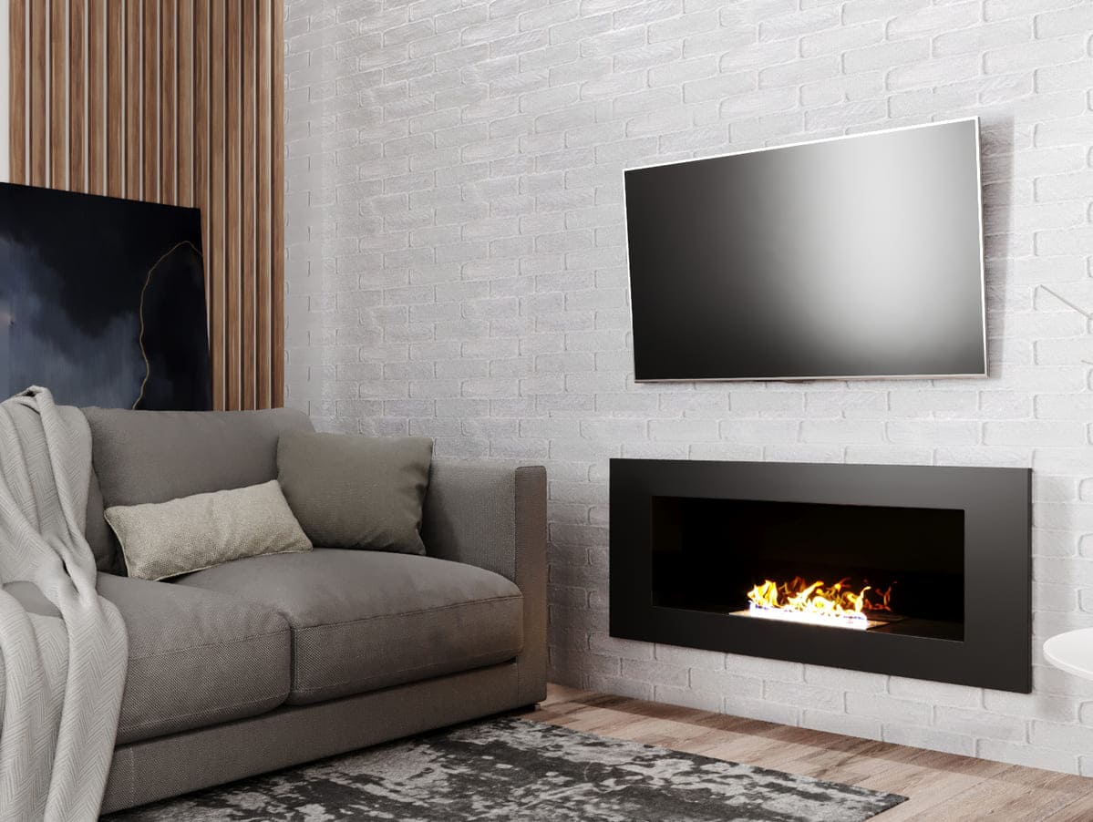 Биокамин "Русский огонь" Лайт 1200V встраиваемый с декоративным стеклом (стемалитом) по цене 28 650 руб.