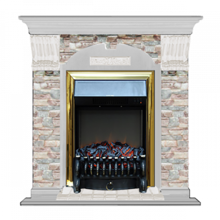 Арочный Грот цветной (беленый дуб)+Fobos Brass