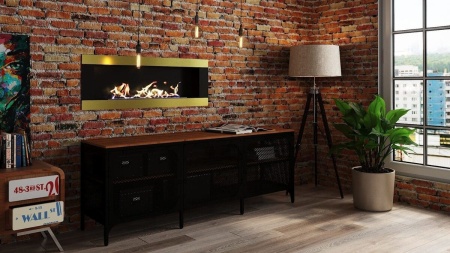 Биокамин "Русский огонь" Голд 1100V встраиваемый с защитным стеклом по цене 45 250 руб.