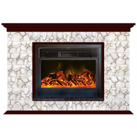 Пафос Карелия 28 (красное дерево)+Newflame Пафос Карелия 28 (красное дерево)+Newflame