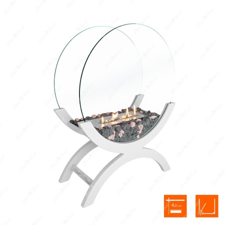 Биокамин напольный SteelHeat WOOD 600 белый по цене 47 800 руб.