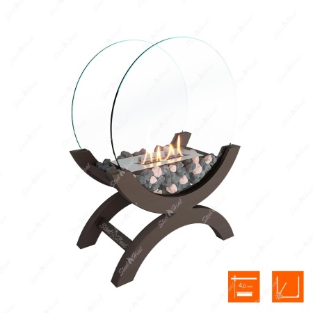 Биокамин напольный SteelHeat WOOD 400 коричневый по цене 37 900 руб.