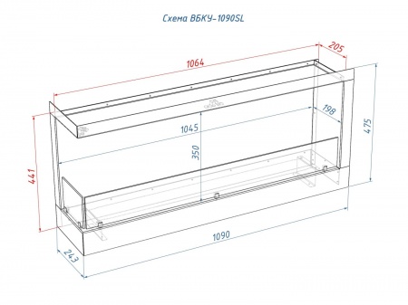 Встроенный биокамин Lux Fire Угловой 1090 S (левый угол) по цене 60 390 руб.