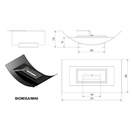 Биокамин Kratki MISA MINI черный по цене 